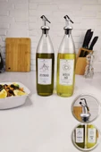 Digithome Lombardino Vetro 2'li Zeytinyağı ve Sıvıyağ Şişesi Yağdanlık 1000 Ml SH-003 - 2