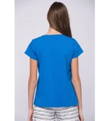 Fenerbahçe Kadın Mavi Taşlı Tshırt TK010B7Y23 - 2