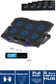 Frisby FNC-5235ST GS6 Notebook Soğutucu (6xFan) LCD Kontrol Panel Metal Izgara 5 Kademeli Yükseklik - 1