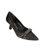 YAZKIŞ Kadın Siyah Krem Saten Üzeri Taşlı 6cm Kadeh Topuk Sivri Burun Düğün Nişan Abiye Steltto Ayak thumbnail 1