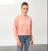 Nors Baldur Crop Sweatshirt Tozlu Pembe - 2