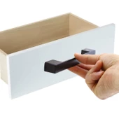 Gölcük Düz (128 MM - 12.8 CM) Siyah Mobilya Mutfak Dolap Çekmece Dolabı Metal Kulpu Kulbu Kulpları thumbnail 3