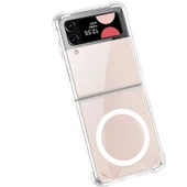 Gpack Samsung Galaxy Z Flip 4 Kılıf Antishock Köşeli Wİriless Şarj Destekli Silikon thumbnail 4