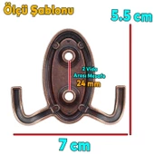 Palmira Duvar Vestiyer Askısı Metal Dolap Elbise Havlu Askılığı Antik Bakır Askı Askılık (4 Adet) thumbnail 3