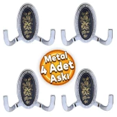 Palmira Duvar Vestiyer Askısı Metal Dolap Elbise Havlu Askılığı Krom Askı Askılık (4 Adet) thumbnail 1