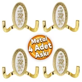 Palmira Duvar Vestiyer Askısı Metal Dolap Elbise Havlu Askılığı Gold Askı Askılık (4 Adet) - 1