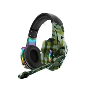Karler Bass  Rgb Işıklı Oyuncu Kulaklığı Kamuflaj  Desenli Tasarım - 1
