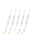 Zebra Mildliner Fırça Uçlu Fosforlu Kalem 5li WFT8 5C - 2