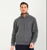 Nors Vanir Basic Yarım Fermuarlı Polar Sweatshirt Gri - 1