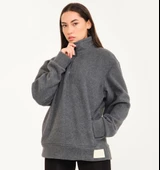 Nors Vanir Basic Yarım Fermuarlı Polar Sweatshirt Gri - 4