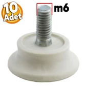 Bingo Rotil Ayak M6 Civatalı mm Beyaz Profil Ayağı 2.5 cm (10 ADET) - 1