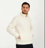 Nors Vanir Basic Yarım Fermuarlı Polar Sweatshirt Ekru - 2