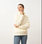 Nors Vanir Basic Yarım Fermuarlı Polar Sweatshirt Ekru - 5