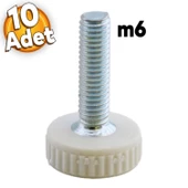 Bingo Rotil Ayak M6 Civatalı mm Beyaz Profil Ayağı 2.5 cm (10 ADET) - 1