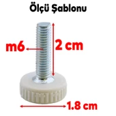 Bingo Rotil Ayak M6 Civatalı mm Beyaz Profil Ayağı 2.5 cm (10 ADET) - 4