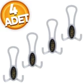 Palmira Portmanto Vestiyer Duvar Askısı Metal Dolap Elbise Askılığı Beyaz Siyah Desenli (4 Adet) thumbnail 1