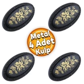 Palmira Düğme Kulp Çekmece Dolap Dolabı Kulpu Kulbu Metal Siyah (4 ADET) Mobilya Mutfak Kulpları thumbnail 1