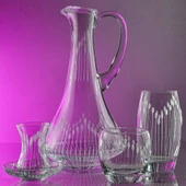 Decocia Pudgy 49 Parça 12 Kişilik  Bardak Çeyiz Seti Dik Karaflı Vega Desenli thumbnail 2