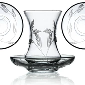 Decocia Pudgy 49 Parça 12 Kişilik Bardak Çeyiz Seti Dik Karaflı Sürgün Desenli thumbnail 7