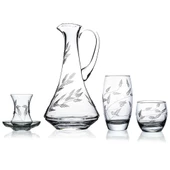 Decocia Pudgy 49 Parça 12 Kişilik Bardak Çeyiz Seti Dik Karaflı Sürgün Desenli thumbnail 1