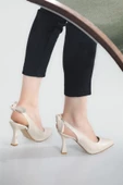 Bilener 2853 Kadın 9 Cm Topuklu Arkası Açık Stiletto Ayakkabı - 6