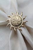 6 Adet Gold Güneş Metal Peçete Halkası - Napkin Ring thumbnail 1