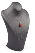 Red Jasper Doğal Taş Damla Model Kolye thumbnail 2