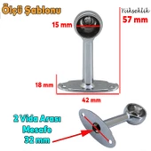 Askı Flanşı Kapalı Ağız Daire Yuvarlak Ayaklı Dolap Elbise Askı Aparatı Boru Tutucu (2 Adet) thumbnail 3