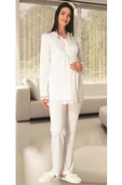 Carpediem LR 1519 Bayan Ekru 4 Parça Hamile Lohusa Gecelik Seti thumbnail 3