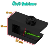 Cam Tutucu Ahşap Raf Tutucu Cam Etejeri Metal U Tipi Mat Siyah Metal Vidalı (4 ADET) - 2