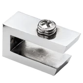 Cam Tutucu Ahşap Raf Tutucu Cam Etejeri Metal U Tipi Krom Metal Vidalı (4 ADET) - 5