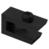 Cam Tutucu Ahşap Raf Tutucu Cam Etejeri Metal U Tipi Mat Siyah Metal Vidalı (4 ADET) - 5