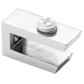 Cam Tutucu Ahşap Raf Tutucu Cam Etejeri Metal U Tipi Krom Plastik Vidalı (4 ADET) - 5