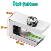 Cam Tutucu Ahşap Raf Tutucu Cam Etejeri Metal U Tipi Krom Metal Vidalı (4 ADET) - 2