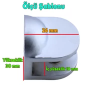 Cam Tutucu Ahşap Raf Tutucu Cam Etejeri Metal U Tipi Vidalı Mat Krom (4 ADET) - 3