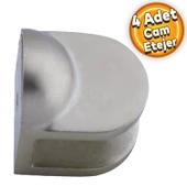 Cam Tutucu Ahşap Raf Tutucu Cam Etejeri Metal U Tipi Vidalı Saten (4 ADET) - 1