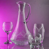 Decocia Pudgy 37 Parça 12 Kişilik  Bardak Çeyiz Seti Dik Karaflı Vega Desenli thumbnail 2