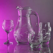 Decocia Pudgy 37 Parça 12 Kişilik  Bardak Çeyiz Seti Sürgün Desenli thumbnail 2