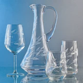 Decocia Kazaan 37 Parça 12 Kişilik  Bardak Çeyiz Seti Dik Karaflı Sürgün Desenli thumbnail 3