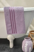 Butterfly 3d Nakışlı Lila Mor Aile Banyo Seti - 4