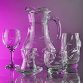 Decocia Pudgy 31 Parça 6 Kişilik Kesme Bardak Çeyiz Seti Sürgün Desenli thumbnail 2