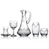 Decocia Pudgy 31 Parça 6 Kişilik  Bardak Çeyiz Seti Dik Karaflı Vega Desenli thumbnail 1