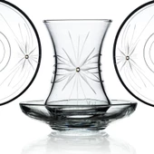 Decocia Pudgy 31 Parça 6 Kişilik  Bardak Çeyiz Seti Dik Karaflı Mira Desenli thumbnail 5