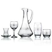 Decocia Pudgy 31 Parça 6 Kişilik  Bardak Çeyiz Seti Dik Karaflı Mira Desenli thumbnail 1