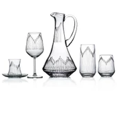 Decocia Kazaan 31 Parça 6 Kişilik  Bardak Çeyiz Seti Dik Karaflı Vega Desenli thumbnail 1