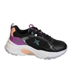 KİNETİX Kadın Beyaz Siyah Fileli Beyaz Kalın Comfort Taban Günlük Yürüyüş Spor Ayakkabı thumbnail 2