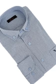 Erkek Klasik Uzun Kol Puantiyeli Gömlek BGL-ST02763 thumbnail 9
