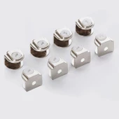 Raf Ahşap Cam Tutucu Cam Etejer Düz Metal Krom Plastik Vidalı (4 Adet) - 4