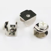 Raf Ahşap Cam Tutucu Cam Etejer Düz Metal Krom Plastik Vidalı (4 Adet) - 5