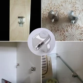 Raf Ahşap Cam Tutucu Cam Etejer Metal Pimli Krom Plastik Vidalı (4 Adet) - 3